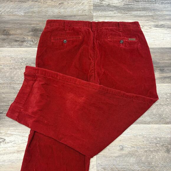 Eddie Bauer‎ Red Mens 37x28 Ruston Fit Relaxed Straight Retro Corduroy Pants EUC - Picture 1 of 12